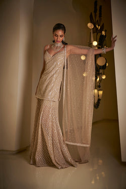 Champagne Sequin Sharara Set