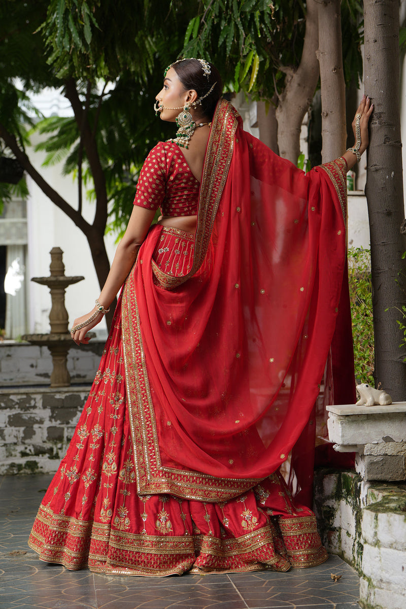 Red Bridal Lehenga Set