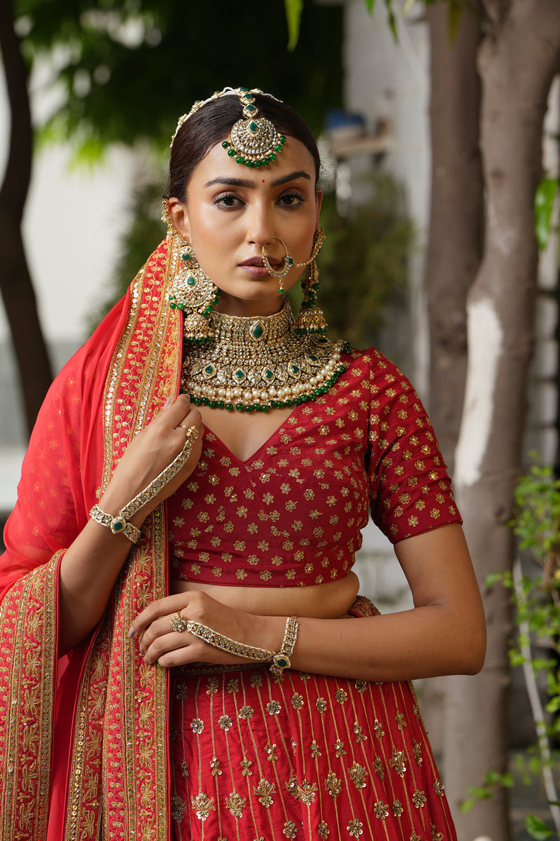 Red Bridal Lehenga Set