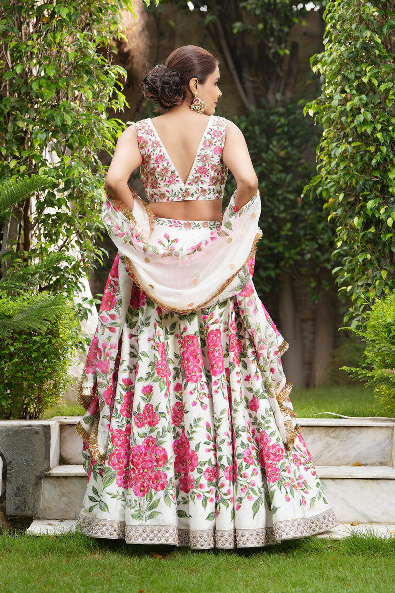 Ivory Hand Painted Lehenga Set