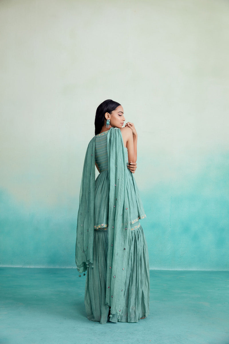 Aquamarine Kurta Sharara Set