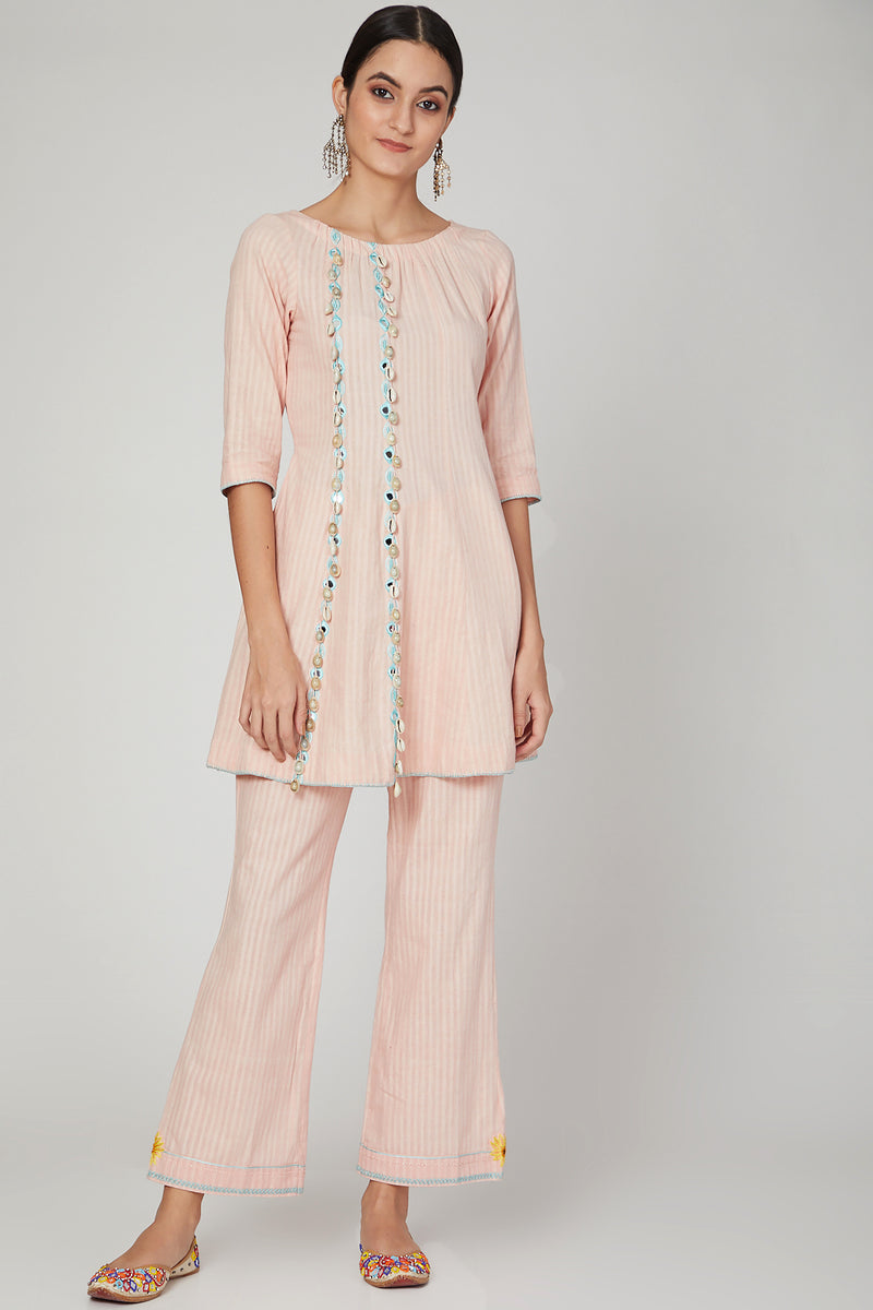 Pink sunset short kurta set