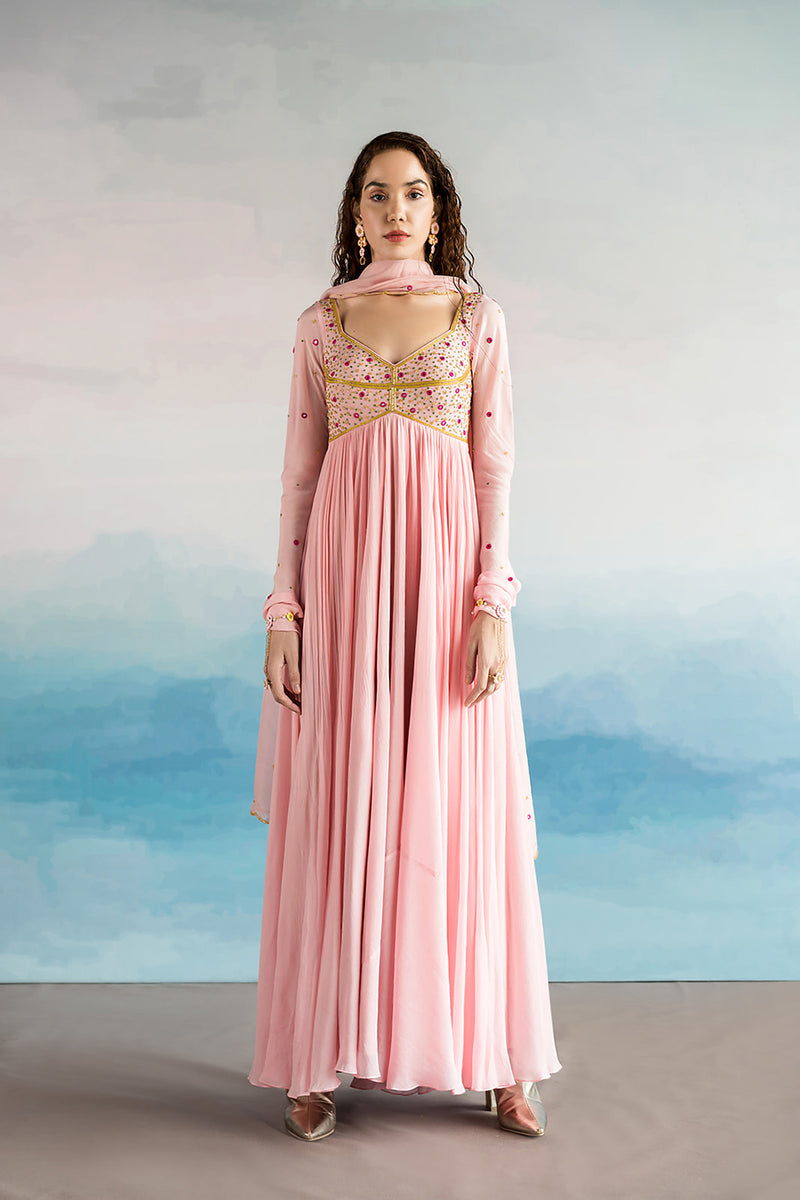 Embroidery anarkali dress clearance