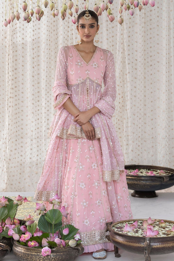 Rajnigandha Short Anarkali with Rajnigandha Lehenga