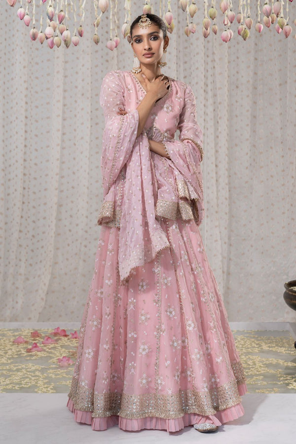Rajnigandha Short Anarkali with Rajnigandha Lehenga