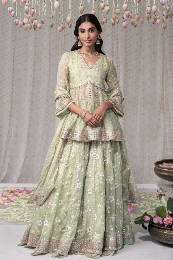 Rajnigandha Short Anarkali with Rajnigandha Lehenga