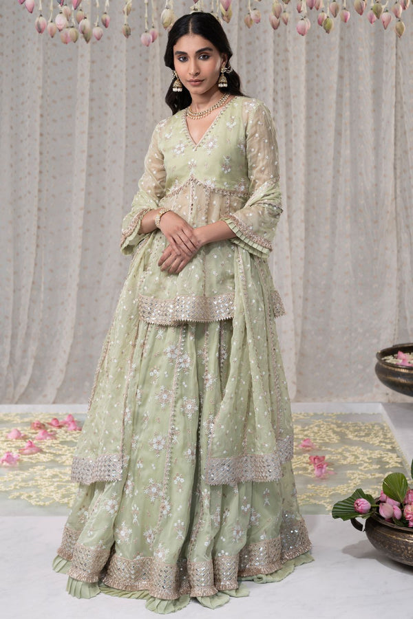 Rajnigandha Short Anarkali with Rajnigandha Lehenga