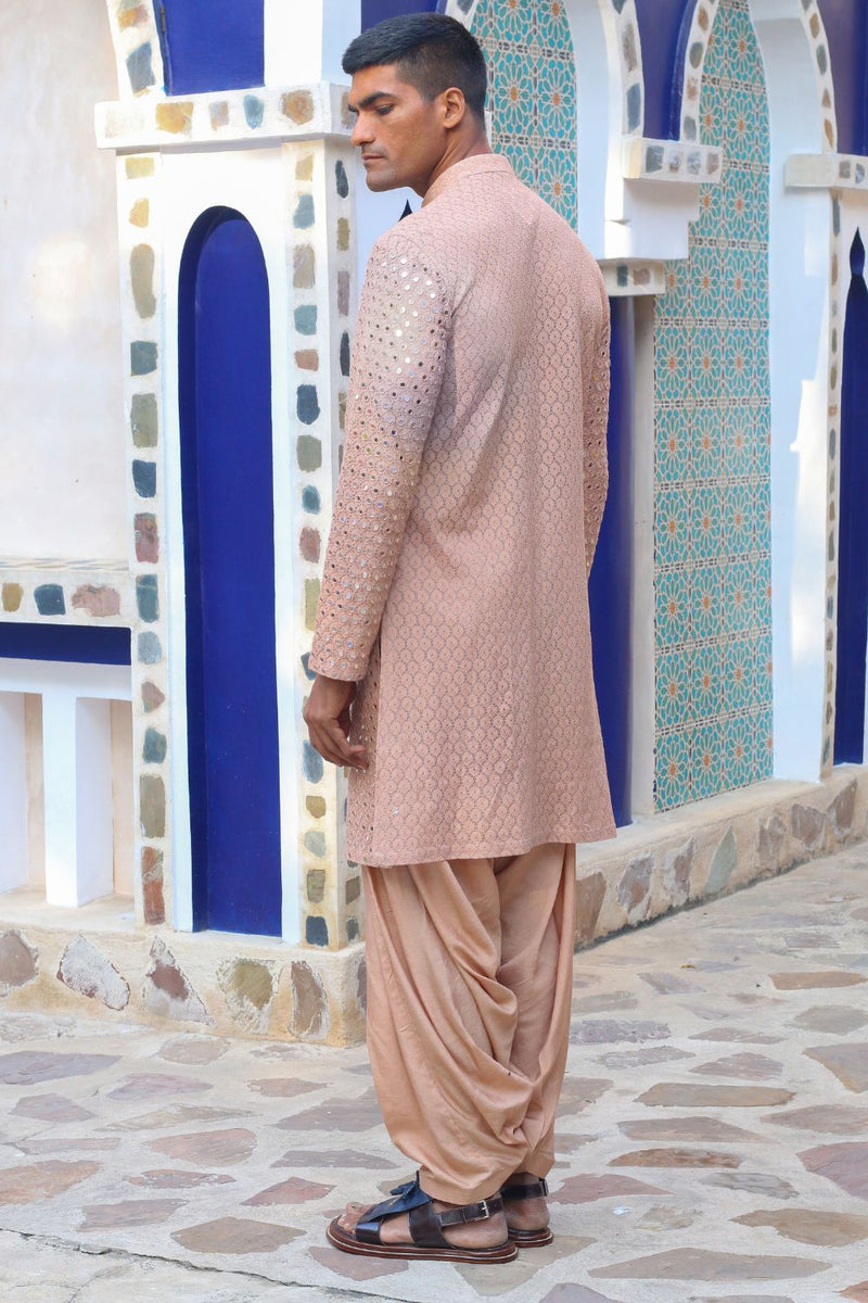 Burnt Peach Mirror Kurta With Salwar