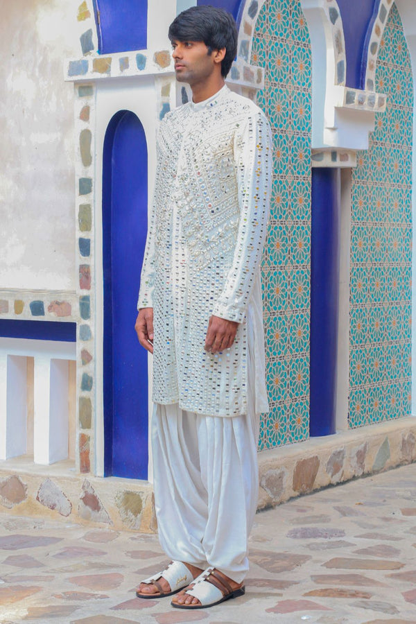 Ivory Mirror Kurta With Salwar