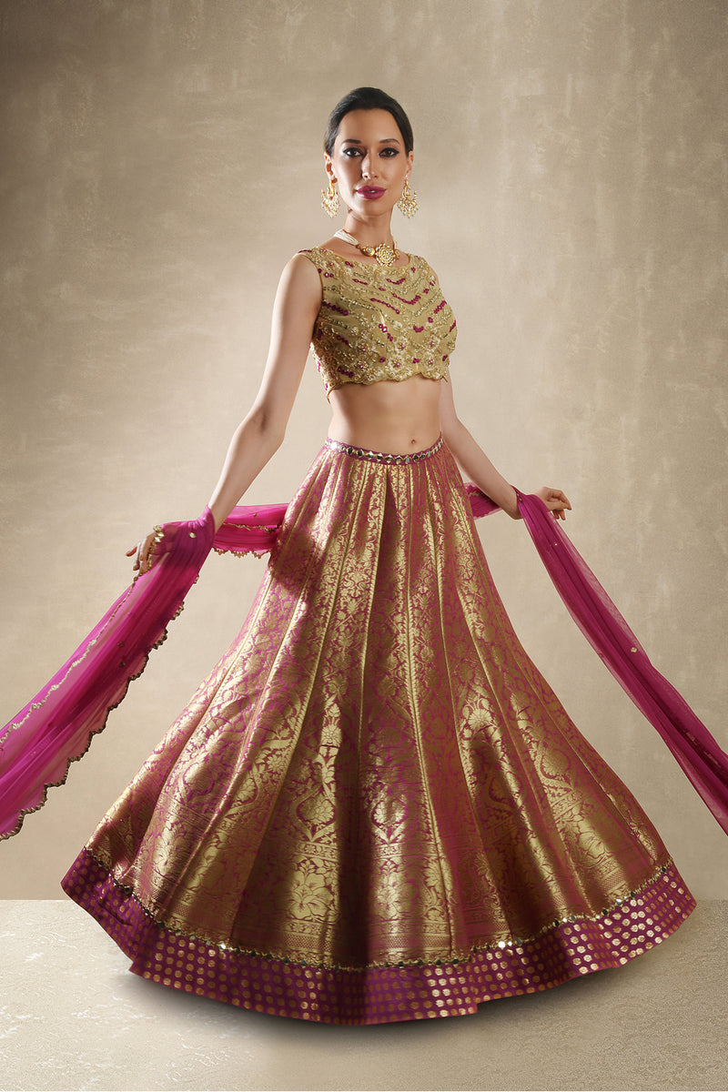 Pomegranate Lehenga Set