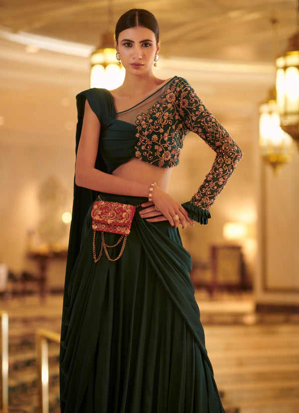 Teal Drape Saree