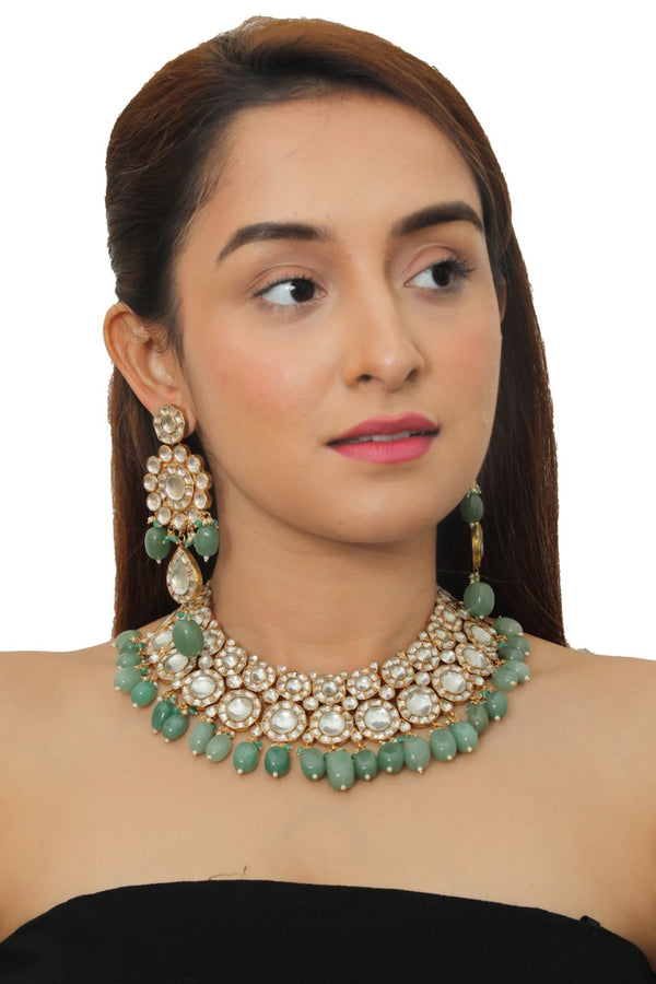 SEA GREEN & WHITE NECKLACE SET