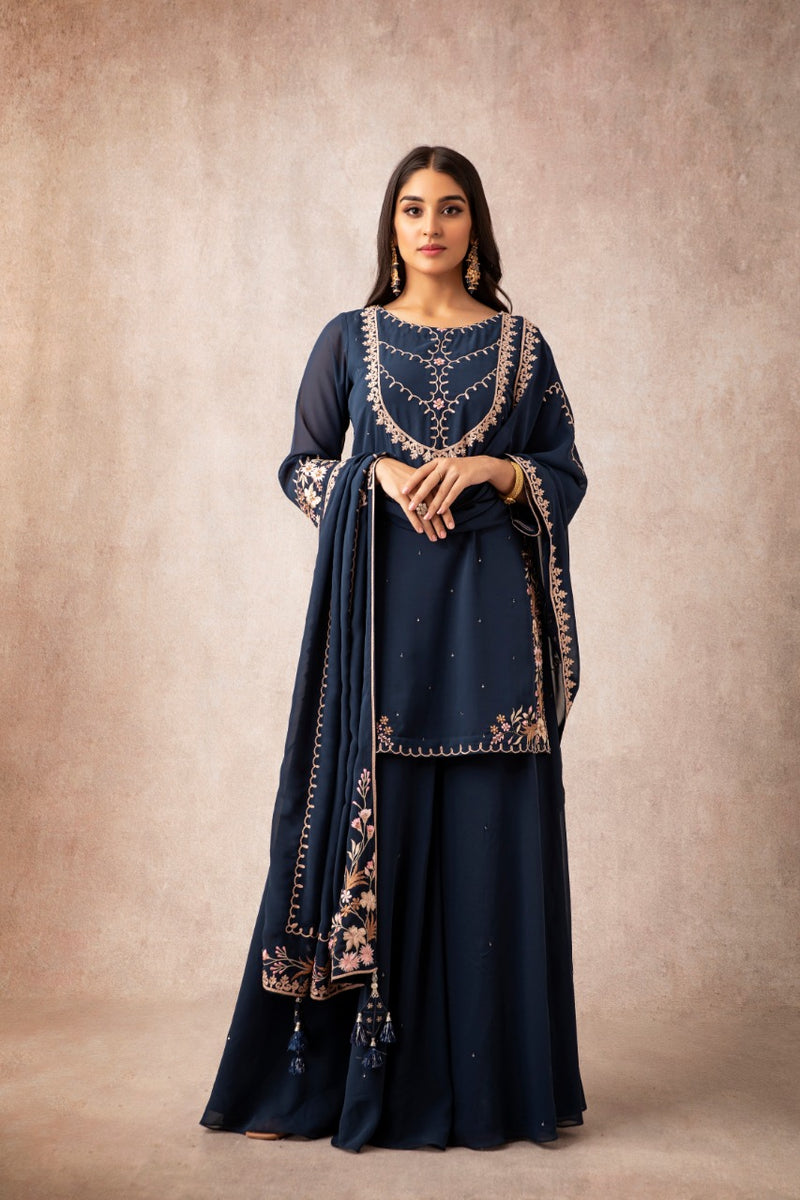 Short suit with sharara sales
