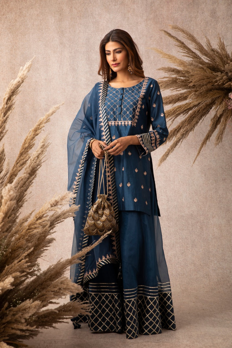 SHORT KURTA SHARARA SET