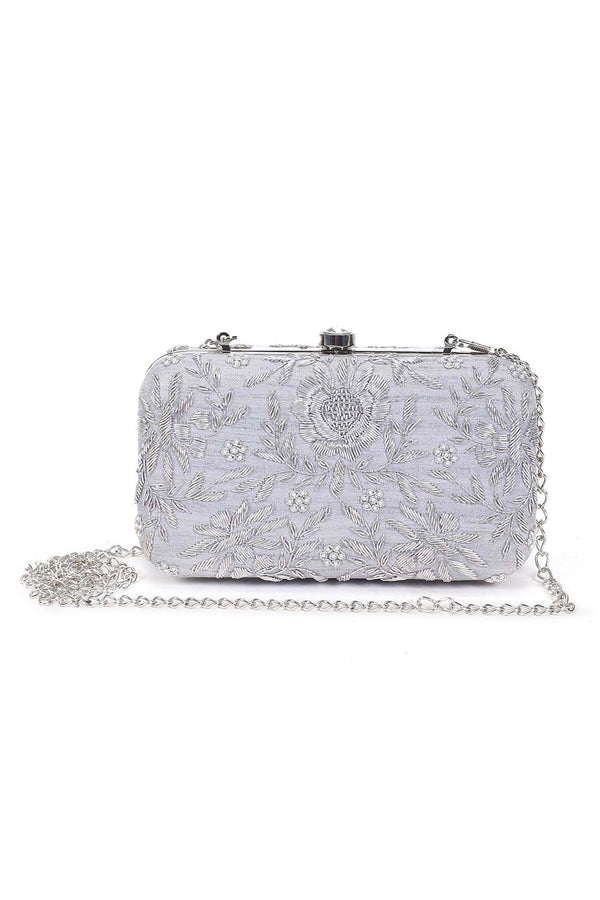 Pleasing silver clutch