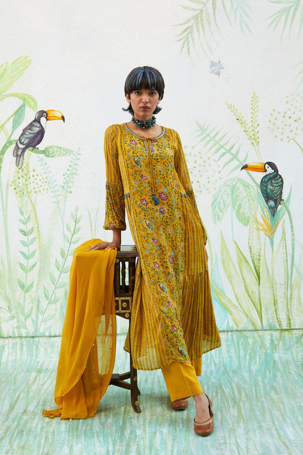 Mustard Kurta Set