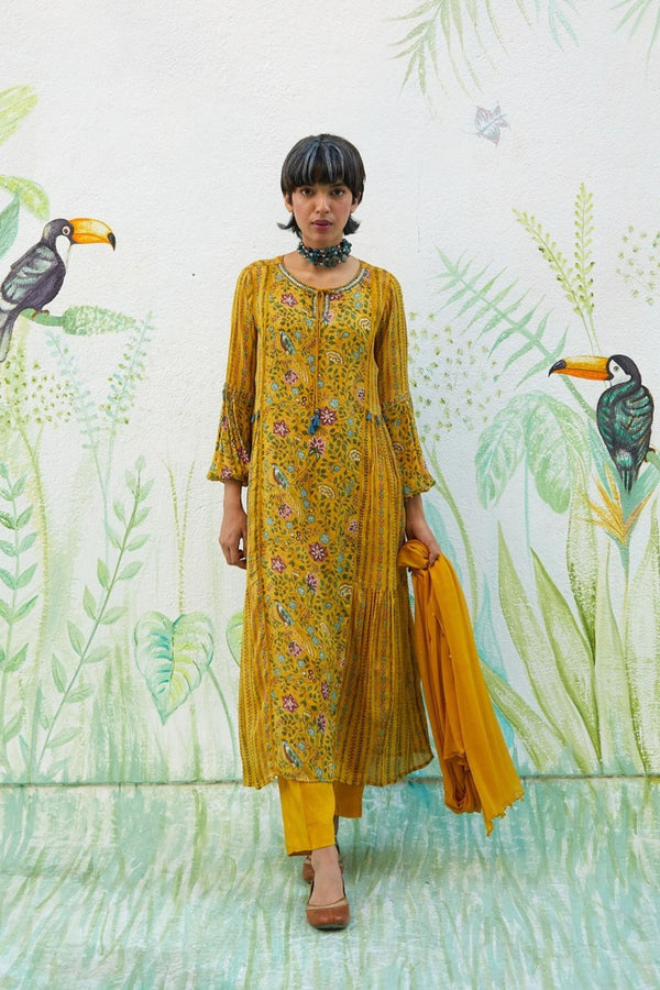 Mustard Kurta Set