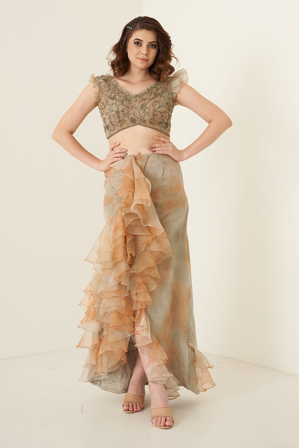 Rust Skirt Set