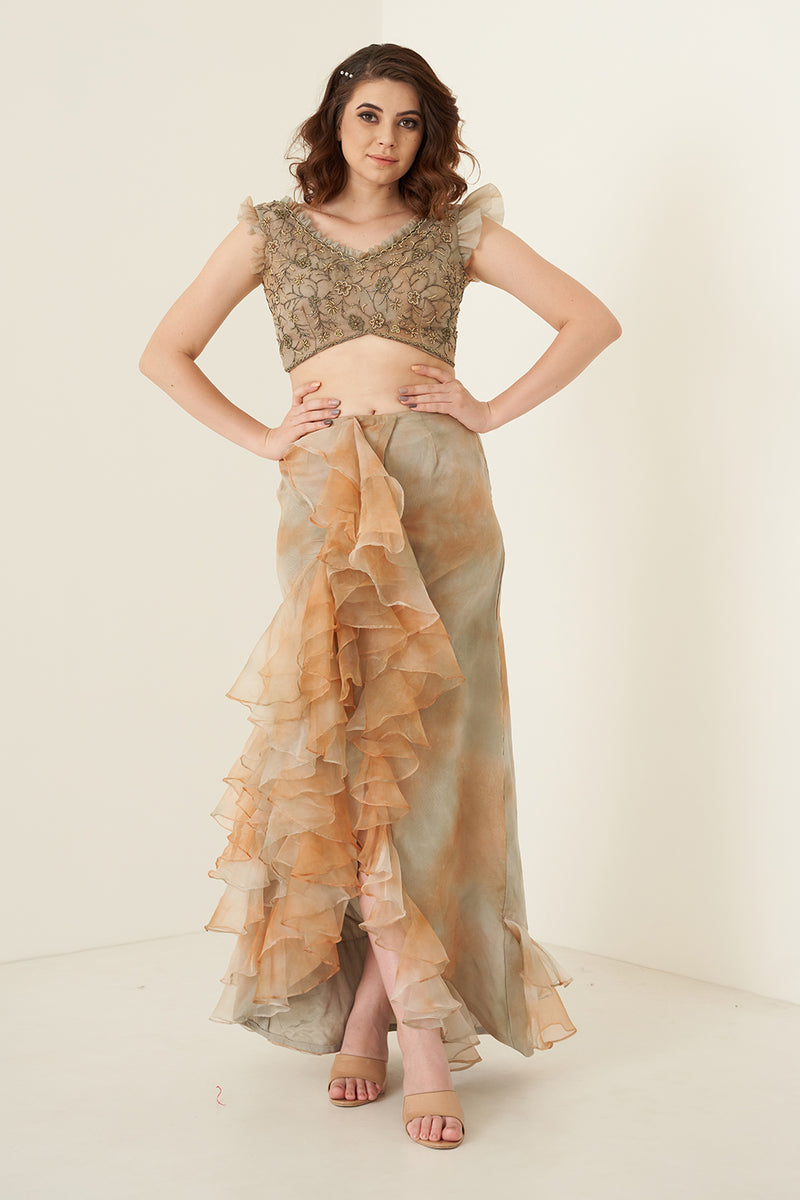 Rust Skirt Set