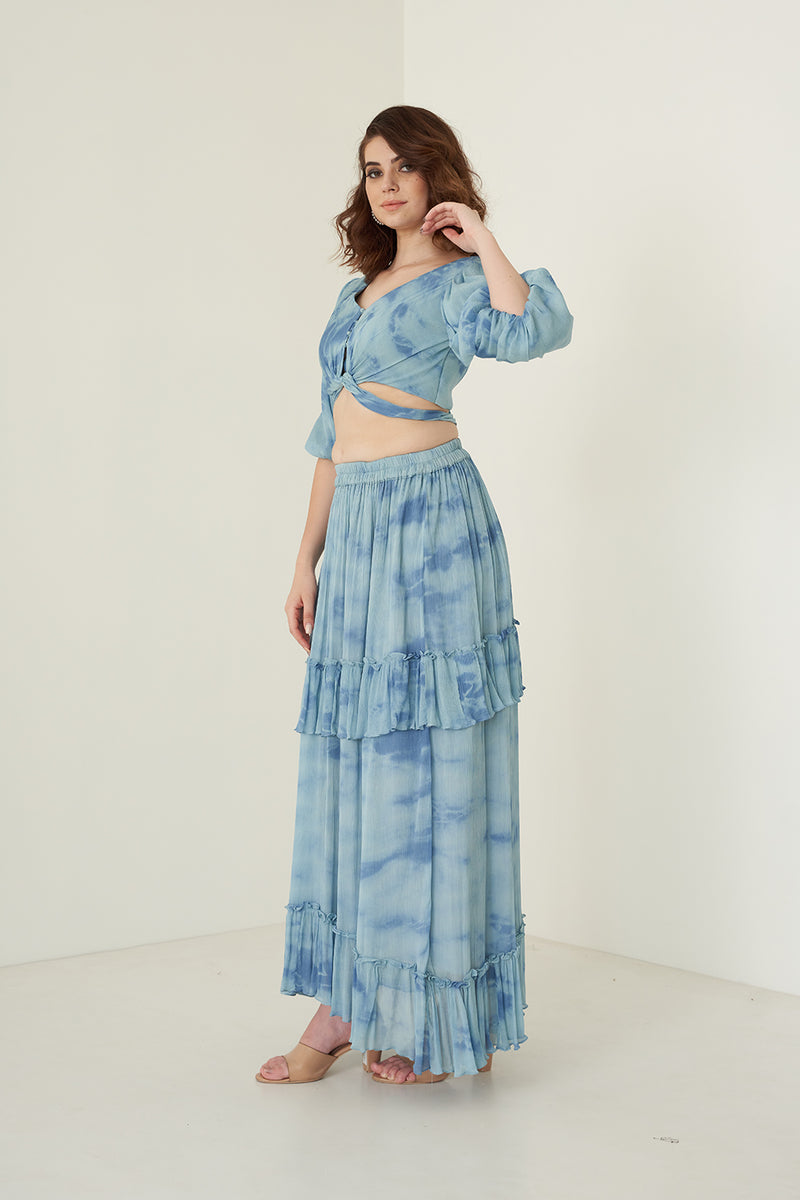 Blue Skirt Set