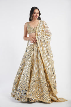 Golden Embellished Lehenga Set