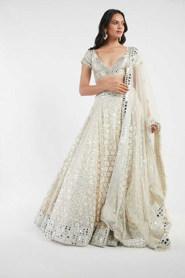 Ivory Lehenga Set