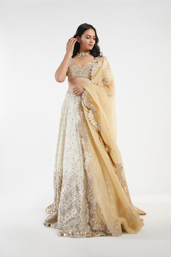 Ivory Lehenga Set