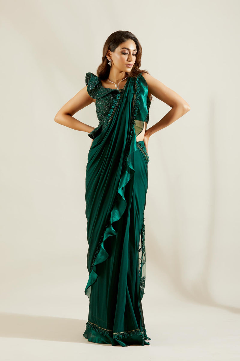 Emerald Green saree